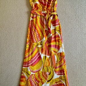 Trina Turk + Banana Republic Women’s Tropical Silk Maxi Dress Size 2 Like New!